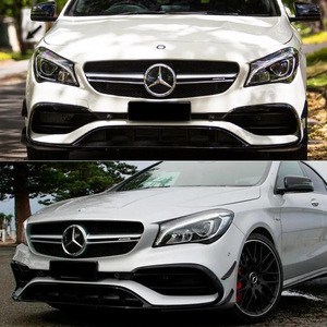 Amp-Z Front Lip Kit For Mercedes-Benz CLA-Class C117 2016-2019 Piano Black PP Material - Product Image 4