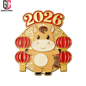 Aimant de réfrigérateur en alliage de zinc sur le thème de l'année du <span class=keywords><strong>Cheval</strong></span> 2026, fabriqué en Chine, émail métallique personnalisé, 12 ans d'expérience en usine - Product Image 3