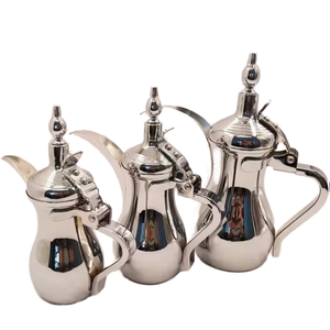 Théière en acier inoxydable doré <span class=keywords><strong>design</strong></span> arabe vintage Pot de Moka de style moderne avec couvercle à long bec pour le café du Moyen-Orient - Product Image 1