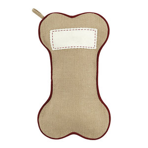 Calcetín Navideño Personalizado con Forma de Hueso para Perro, Tela Roja de Arpillera, Nombre Personalizado, Decoración Navideña para Chimenea, Venta al por Mayor - Product Image 4