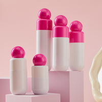Bouteille de pulvérisation à bouchon à bille personnalisée de 30 ml, 50 ml, 80 ml, 100 ml, cylindre rond, flacon rechargeable pour lotion et crème