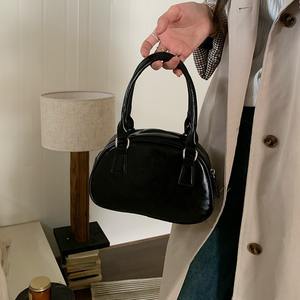 Red Women's Bowling Bag Zipper Closure <b>Hand</b> Carry <b>Mini</b> Crossbody Bag Everyday Outfits Casual Style - Product Image 3