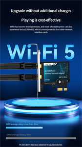 Tarjeta de red PCIE de escritorio AX1200M PCI-E de doble banda Gigabit WiFi5 con 4,2 para <span class=keywords><strong>Bluetooth</strong></span> 5DB tipo de interfaz PCI compatible con WIN8/10/11 - Product Image 5