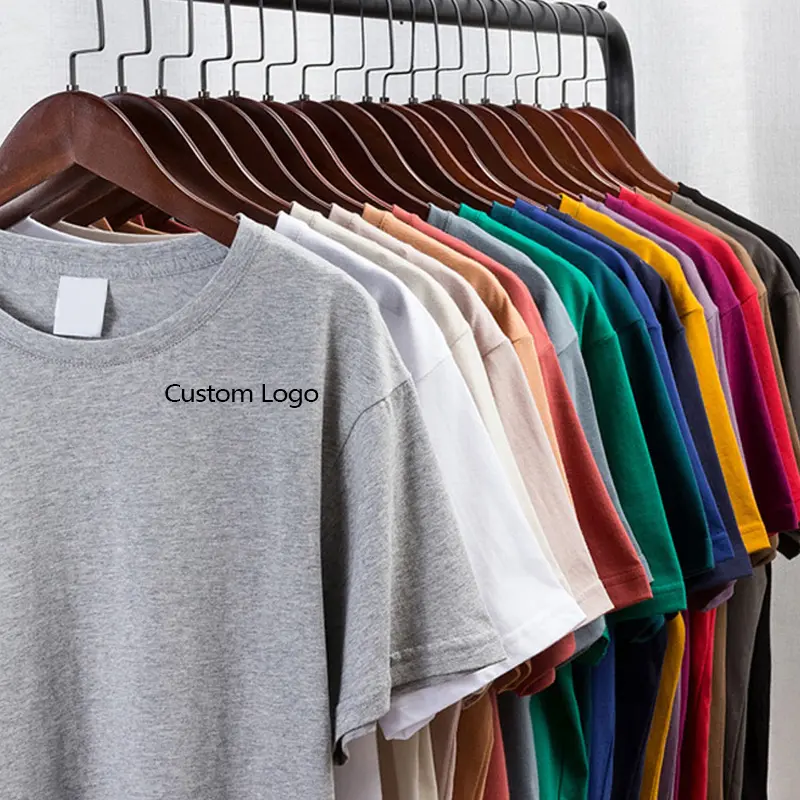 Hoge Kwaliteit Print Borduurlogo 190G 100% Katoen Unisex Blanco T Shirts Regular Fit Heren T-Shirts