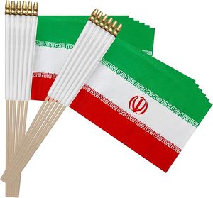 Jeu de sport en gros agitant à la main le drapeau avec poteau 100% Polyester agitant à la main drapeaux Iran - Product Image 1