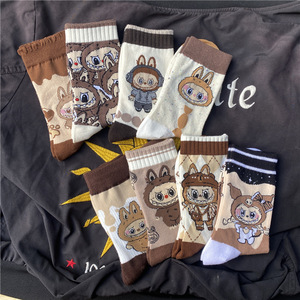 Kaus kaki katun kartun trendi, aksesori kaus kaki setengah betis Anti selip bernafas menyerap keringat musim gugur/dingin - Product Image 2