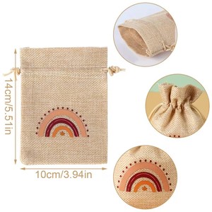 Vente en gros de sac <span class=keywords><strong>cadeau</strong></span> avec cordon de serrage pour bonbons sur le thème de la licorne de la ferme arc-en-ciel, fête prénatale, promotions de mariage campagnard rustique - Product Image 4