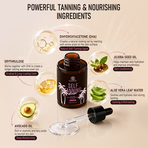 Gotas Autobronceadoras Personalizadas con Tu Logotipo, Suero Bronceador para Rostro y Cuerpo con DHA, <span class=keywords><strong>Bronceado</strong></span> Natural sin Sol, Marca Privada OEM, Ultra Oscuro - Product Image 4