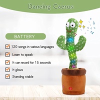 Enregistreur vocal rechargeable amélioré 2023 Jouet en peluche parlant chantant dansant Cactus pour enfants