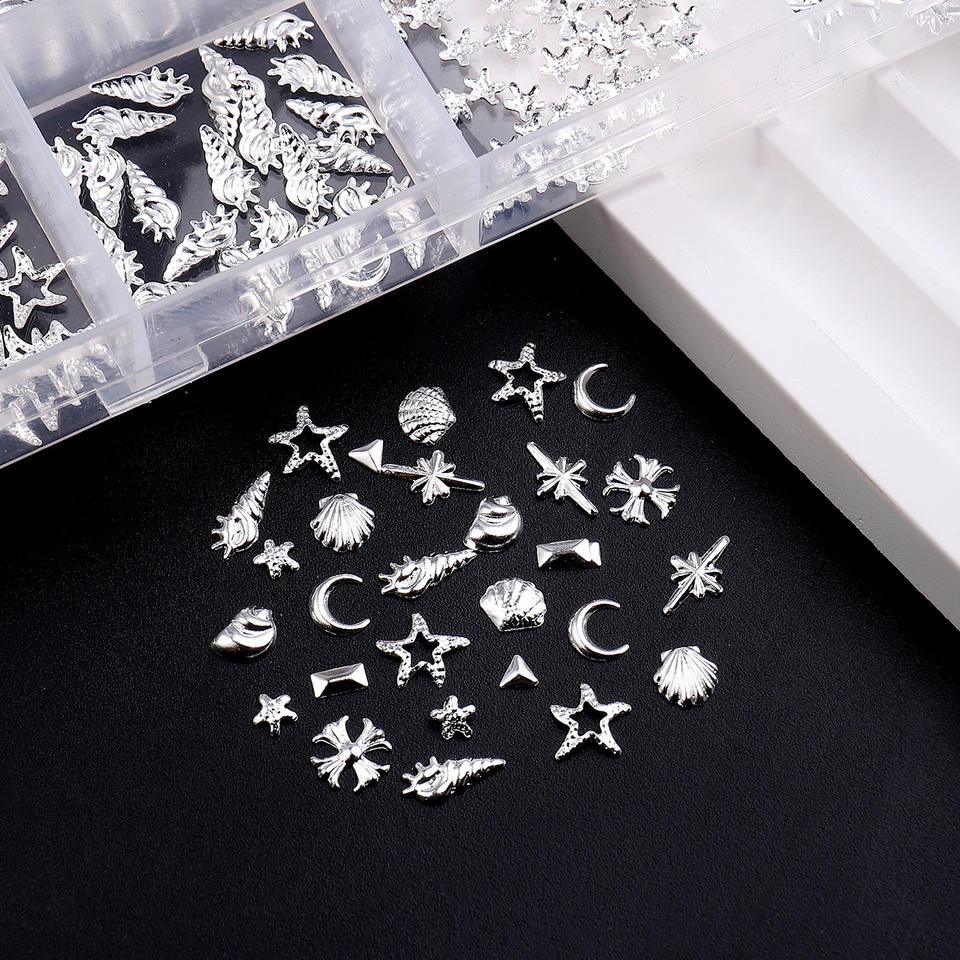 Starfish Rivets 12-Grid Cross-Border Punk Rivet Nail Jewelry Ocean Series Starfish ...