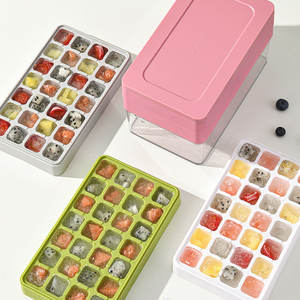 Molde rectangular verde para cubitos de hielo con tapa, caja de almacenamiento de plástico de doble capa para hacer hielo en casa, contenedor de alimentos ecológico - Product Image 5