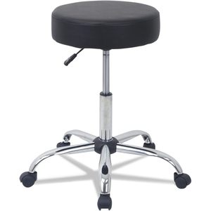 Tabouret de laboratoire Alera en PU noir réglable en hauteur, confortable et pratique - Product Image 1