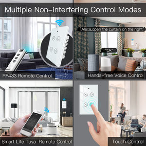 Interrupteur intelligent WiFi RF433 US LangYeao à 2 boutons pour rideaux, panneau tactile pour volets roulants, stores, 600W, compatible avec <span class=keywords><strong>Tuya</strong></span> Alexa Google Home - Product Image 2