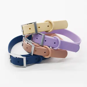 Luxurious Soft And Flexible Waterproof Dog Collar PVC Coated Nylon With Customizable Color Print Logo Supports Leather Plastic