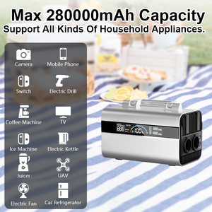 Centrale Électrique Solaire Portable 1000Wh avec Contrôleur MPPT, Adaptateur Voiture 1000W, Prise EU, Onde Sinusoïdale Pure à 100% pour - Product Image 6