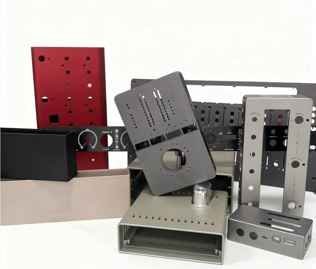 OEM CNC Machined Aluminum Enclosure Audio Amplifier Chassis Front Panel Electronic Equipment Housing