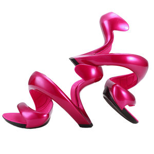 2026 Talons spirale uniques pour femmes, forme serpent, à enfiler, avec lanière cheville, en PU, chaussures été-hiver, style original, sans semelle - Product Image 1