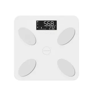 TRANSTEK 4mm vetro temperato ricaricabile personale Bluetooth BMI bilancia per il peso corporeo bilancia intelligente per l'analisi della composizione del grasso corporeo