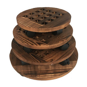 Pianta rotonda Caddy in legno resistente rotolamento pianta vaso di legno rotondo piante Dolly rulli carrello <span class=keywords><strong>con</strong></span> <span class=keywords><strong>ruote</strong></span> - Product Image 1