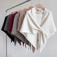 Écharpes triangulaires unies à enrouler, châles jacquard à carreaux, ponchos de style européen, châles chauds en laine à franges pour femme pour l'hiver