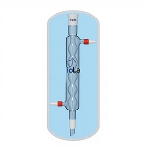 Condensadores Allihn de vidrio borosilicato 3.3 OEM BIOLAB (Condensadores de bombilla) con punta de goteo, columna de calor fundida tipo Liebig - Product Image 1