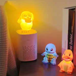 Супер милая Ночная лампа Пикачу игрушки подарки из ПВХ мультяшная Светодиодная лампа для детей утка черепаха Дракон светильник для сна