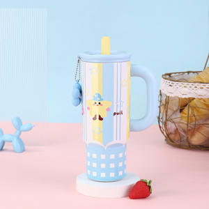 Nuova Borraccia Termica Gigante di Alto Valore in Acciaio Inox con Manico Portatile e Simpatico Design a Cartoni Animati per Viaggio - Product Image 6