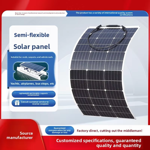 แผงโซลาร์เซลล์แบบโมโนคริสตัลไลน์กึ่งยืดหยุ่น กำลังไฟ 100W 120W 150W 200W ปรับแต่งได้ ใช้กับไฟ 12V 24V สำหรับเรือ ยานยนต์ทางน้ำ และรถยนต์ - Product Image 4