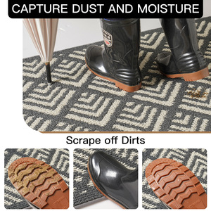 Alfombra de Entrada Antideslizante con Patrón Geométrico Rectangular, Alfombra de Entrada para Uso Doméstico, Fibra de Poliéster, Limpieza Localizada - Product Image 2