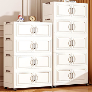 Nhiều lớp nhựa gấp lưu trữ tủ cài đặt miễn phí bé tủ quần áo cho quần áo hộ gia đình phòng khách hộp lưu trữ - Product Image 4