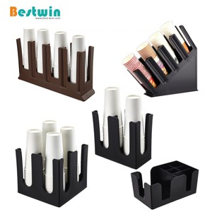 ที่ใส่ถ้วยกระดาษแบบใช้แล้วทิ้งที่วางแก้วกาแฟบาร์โรงอาหารพลาสติกสีดำ - Product Image 6