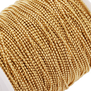 Chaîne à perles en acier inoxydable plaqué or 18 carats, perles facettées, pour bracelet, collier, chaîne à pompons DIY - Product Image 5
