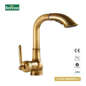 French Style Antique Brass <b>Basin</b> Faucet <b>Single</b> Hole Hot Cold Water Mixer Deck Mounted Classic Vintage Bathroom Retro <b>Tap</b> - Product Image 1