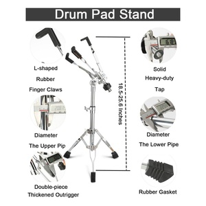 <span class=keywords><strong>Baquetas</strong></span> de Hickory Silenciosas de Doble Cara 5A, Bolsa de Transporte, Soporte Ajustable, Kit de Práctica de Batería - Product Image 4