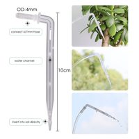 Goutteur à flèche courbée G-Irrigation pour tuyau 4/7mm, micro-asperseur, émetteur à flèche courbée, piquet d'arrosage de type L pour serre et jardin