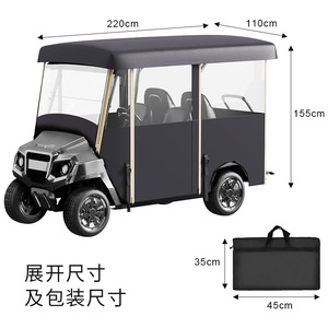 Cubierta Impermeable para Carro de Golf, Tela Oxford 600D, Protección Completa para Vehículos EZ Go Turf T - Product Image 2