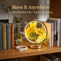Lampe de table LED créative en forme de tournesol, lampe de bureau décorative moderne pour chambre à coucher et salon