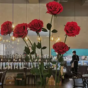 I215 Super Large Rose Flower Flores de papel gigantes Restaurante Hotel Paisajismo al aire libre