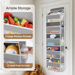 Over The Door Organizer 15 Pockets Clear Window Hanging <b>Storage</b> <b>For</b> <b>Kitchen</b> Bathroom Bedroom Closet Laundry - Product Image 4
