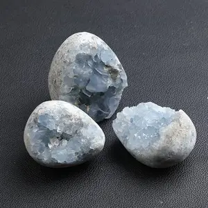 Celestite Crystal Cluster Geode高エネルギー天然セレスティンストーンReikiWicca Celestita Rock with Healing and Calming Effects