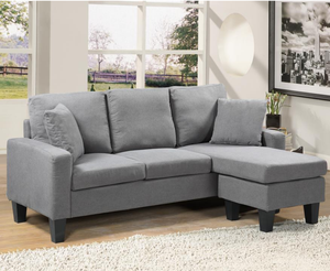 Sofá Modular en Forma de L Verde, Sofá de 3 Plazas de <span class=keywords><strong>Pana</strong></span> con Otomana Móvil, Sofá Seccional de <span class=keywords><strong>Tela</strong></span> para Sala de Estar o Apartamento - Product Image 1