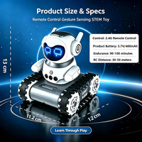 Robot jouet intelligent programmable avec télécommande 2.4G, détection de geste, robot éducatif STEM avec expression LED