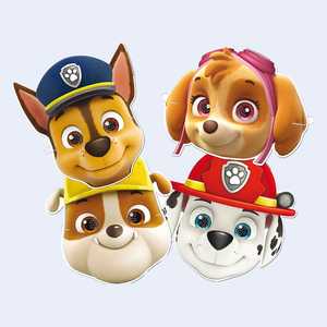 Masques de fête Paw Patrol, 6 pièces, 2 sacs de 2 pièces, découpes de visages de personnages, fournitures pour fête d'anniversaire pour enfants - Product Image 1