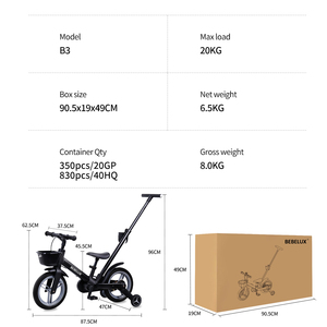 <span class=keywords><strong>BEBELUX</strong></span> Best Seller: bicicleta ligera ajustable 3 en 1 para niños pequeños (1.5-5Y) Baby Balance Trainer - Product Image 6