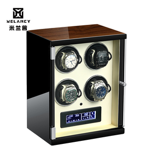 M & Q nueva moda de lujo negro Led caja de madera clara reloj automático Enrollador para mostrar reloj hombres puede almohada reemplazo - Product Image 4