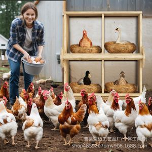 Gallinero de madera con 8 compartimentos para la cría y incubación de aves de corral, caja nido para montar en la pared o de pie. - Product Image 3