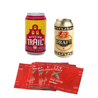 Étiquettes thermorétractables personnalisées pour canettes de bière et bouteilles en aluminium 12 OZ, 16 OZ, 500 ml, 330 ml, PVC, PETG, OPS pour boissons
