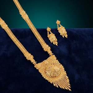 Wholesale Fashion 14K 18K 24K Gold Plated Women's Long Necklaces Floral Design Indian Wedding Jewelry - Product Image 4