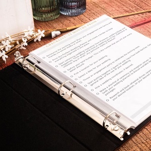 Reliures à 3 anneaux en cuir PU vierges personnalisées, cadeaux d'entreprise de <span class=keywords><strong>bureau</strong></span> personnalisés, vente en gros, reliure en similicuir laserable A4 - Product Image 5