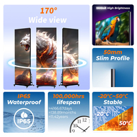 Schermo LED P2.5 per Interni ad Alta Luminosità 640*1920mm, Visibilità Elevata, per Promozioni in Negozi, Poster LED a Colori, Segnaletica Digitale Pieghevole